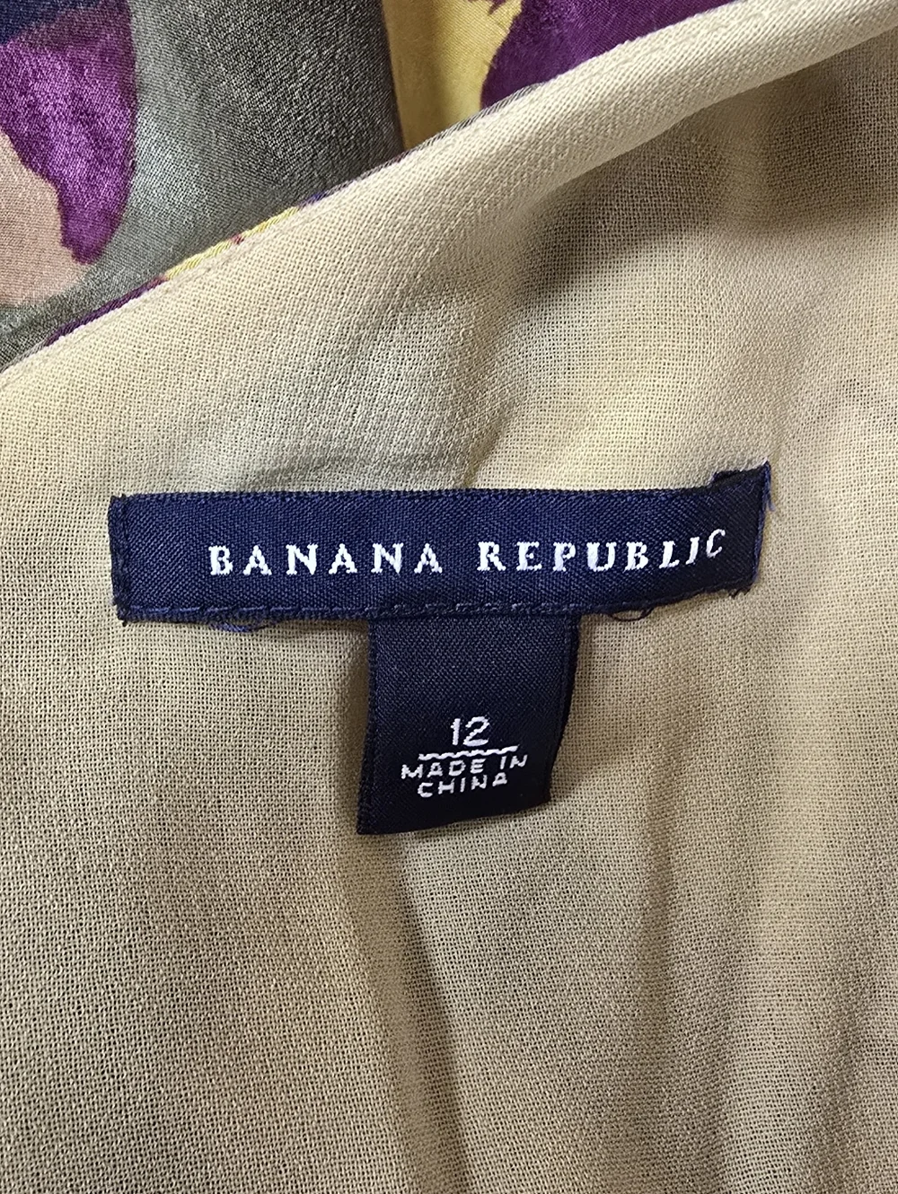 Banana Republic women 12 yellow silk floral dress boho earthy artsy resortwear - Picture 9 of 9